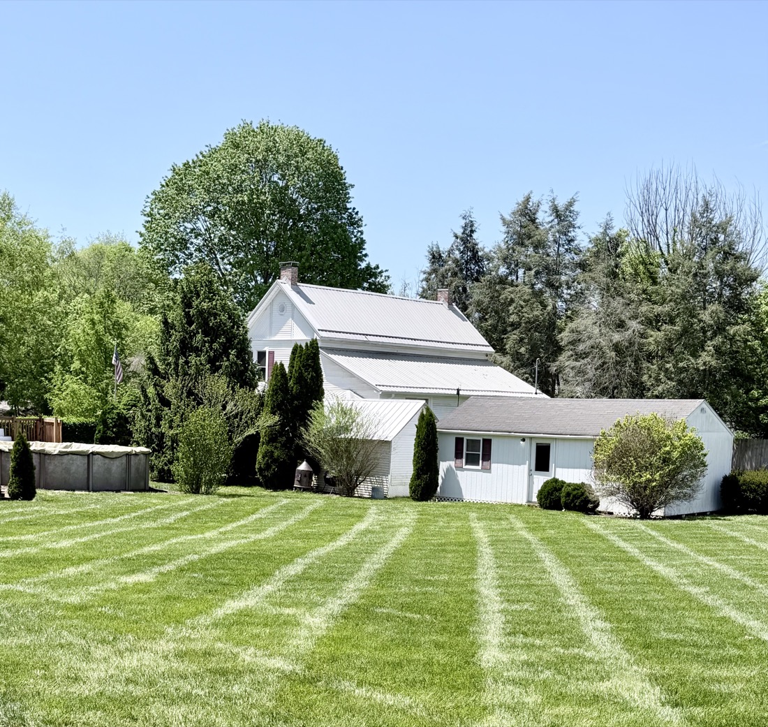 Healthy backyard lawn treated by Phenomelawn